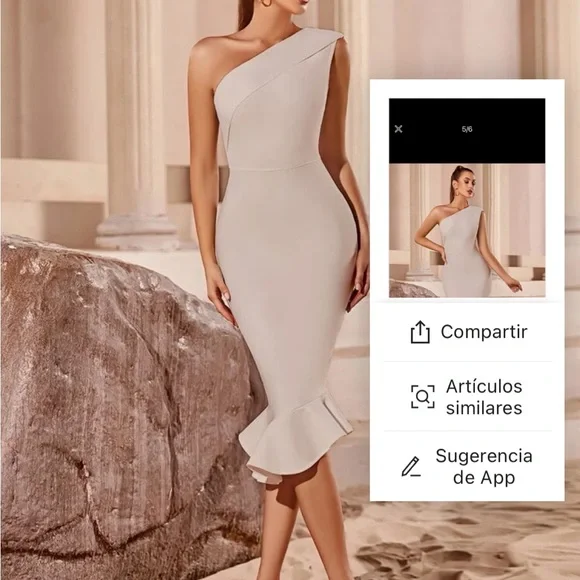 ADYCE Beige Fitted Dress - Picture 7 of 8